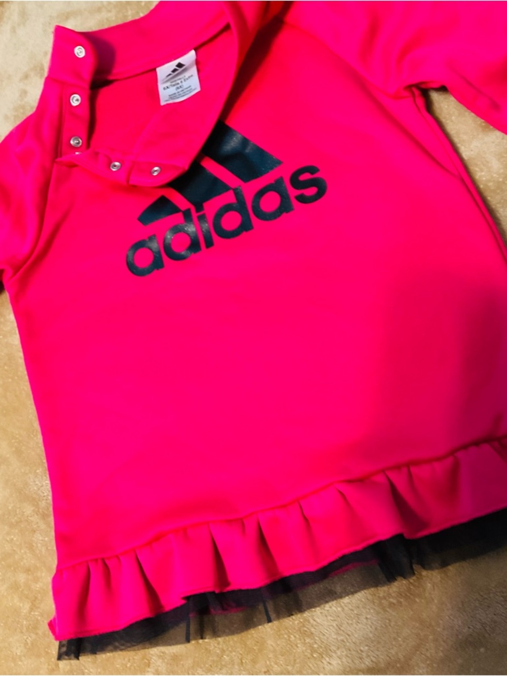 adidas Hot Pink Pullover with Black Logo
